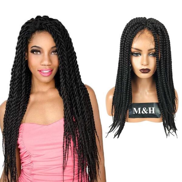 

synthetic wigs box braided lace front wig black crochet braids braid for women
