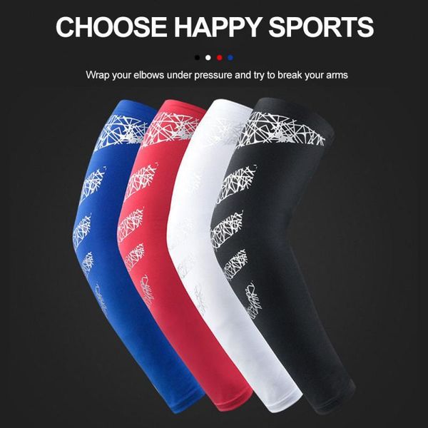 

sports guard arm high elastic pressure step elbow support sunscreen breathable pads basketball tennis cycling fitness & knee, Black;gray