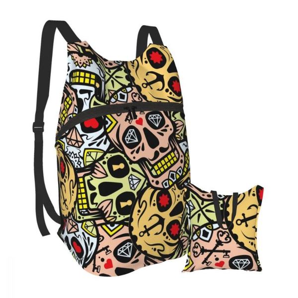 

backpack foldable waterproof travel men bag suger skull