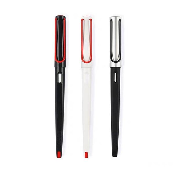 

fountain pens luxury classic straight length pen 0.5mm dark black red office writing stationery
