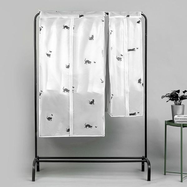 

thickened peva clothes dust cover washable dimensional clothing organizer bag suit storage hanging boxes & bins