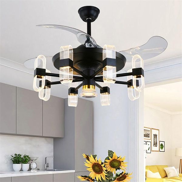 

modern ceiling fan with light and control led fixtures 220v 110v decorative for home living room bedroom restaurant fans