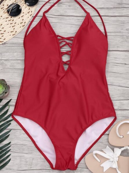 

one-piece suits swimwear women swimsuit bikini suspender maillot de bain femme