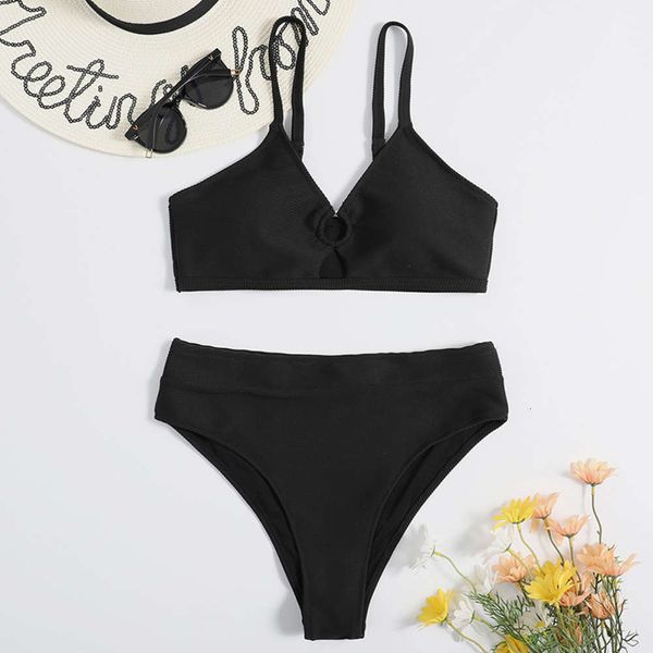 

women's swimwear bikinis swimsuit bikini solid gathered split 5srz, White;black
