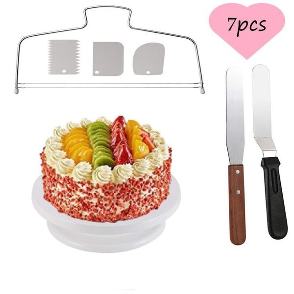 

baking & pastry tools patisserie cake decoration tool set is suitable for beginners turntable 1 divider 2 spatula 3 scraper etc