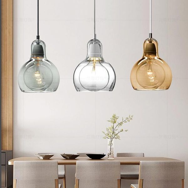 

pendant lamps modern glass light bulb globe hanging lamp for living room kitchen home decoration fixture lighting nordic