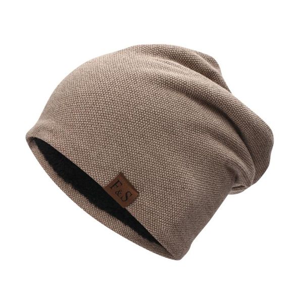 

beanies confinement hat solid color all-match hedging cap fashion plus velvet warm cold outdoor knitted pile chapeu
