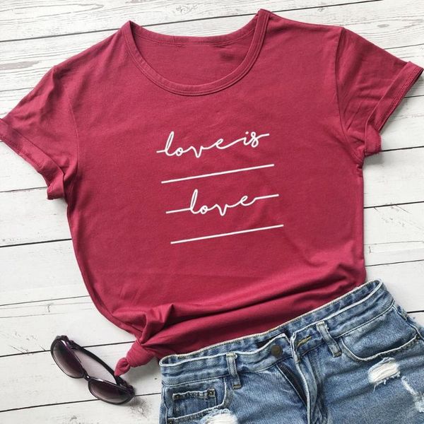 

women's t-shirt all love is 100% cotton funny women street style aesthetic graphic casual quote fashion tshirt tee, White