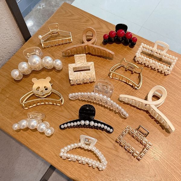 

kscm net red french metalback of clips barrettes pin female horsetail plate hair shark headdress clip headdress korean hair claw, Golden;silver