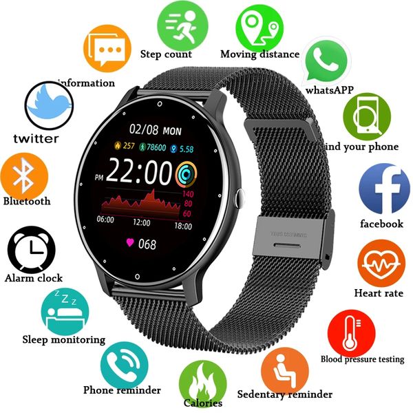 

lige new smart watch men full touch screen sports fitness watch ip67 waterproof smart watch ladies bluetooth for android ios+boxg, Slivery;brown