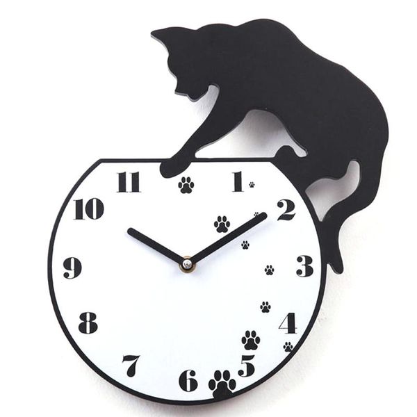 

wall clocks shgo -wall stickers wallstickers cute footprints acrylic clock modern home decor decoration in
