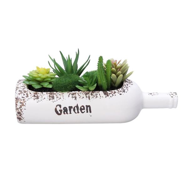 

simulated multi- plant potted suit artificial succulent plants arrangement in bottle a008-1 decorative flowers & wreaths