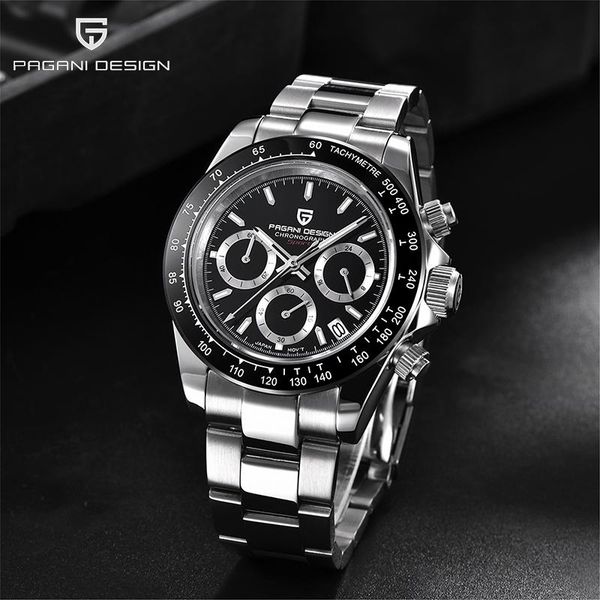 

wristwatches pagani design 2021 brand fashion casual men' quartz watches sapphire glass stainless steel waterproof sports chronograph, Slivery;brown