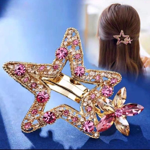 

the star hairpin simple spring clip with a word trim back to head hair card party favor