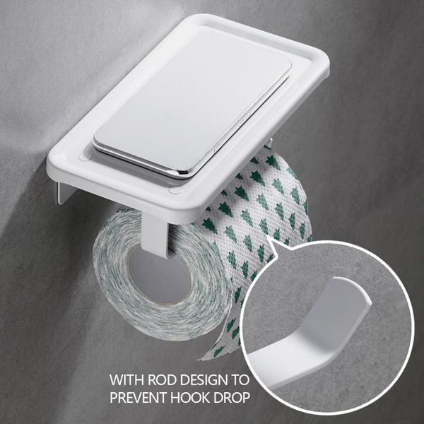 

toilet paper holders wall mounted wc shelf holder thicken punch towel roll phone bathroom cell rack