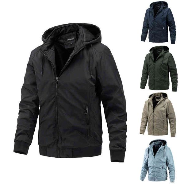 

2021 spring and autumn detachable hooded et leisure sports thin cotton coat trend men's wear, Black;brown