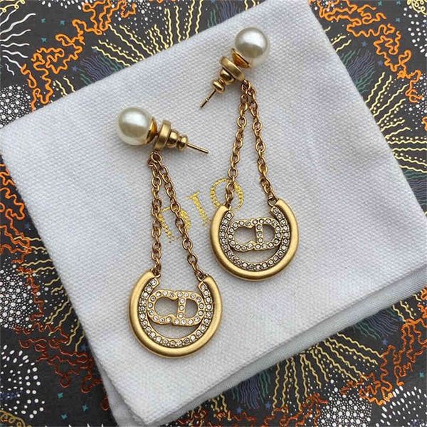 

pearl pendant half ring full brilliant diamonds design sense earrings, Black