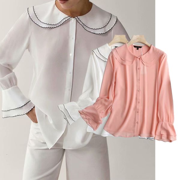 

legging female fashion doll single breasted long chiffon shirt loose, Black