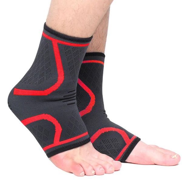 

pair ankle support universal breathable printed knitted wrap protective outdoor sportswear, Blue;black