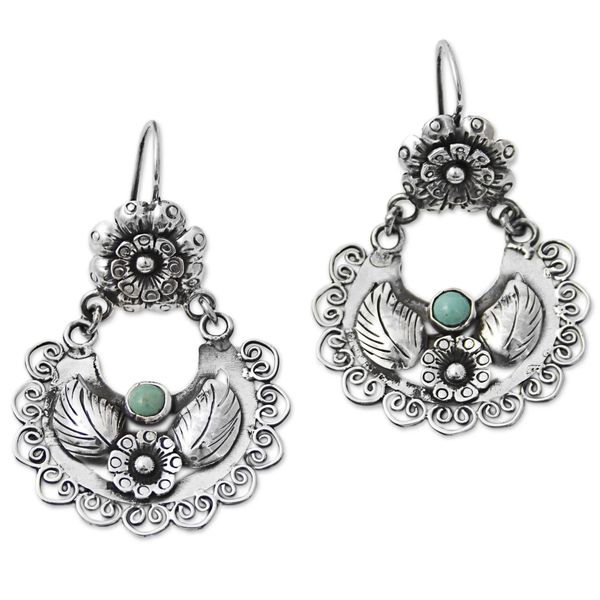 

925 silver earring inlaid turquoise earrings engagement jewelry gift vintage wedding earrings, Golden