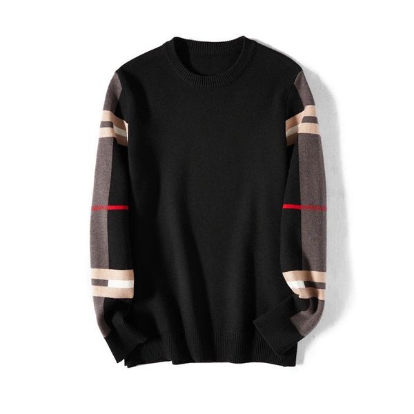 

classical men knitted sweater brand men's classic knit sweatshirt vintage plaid designer pullover sweaters -3xl 99666 item, White;black