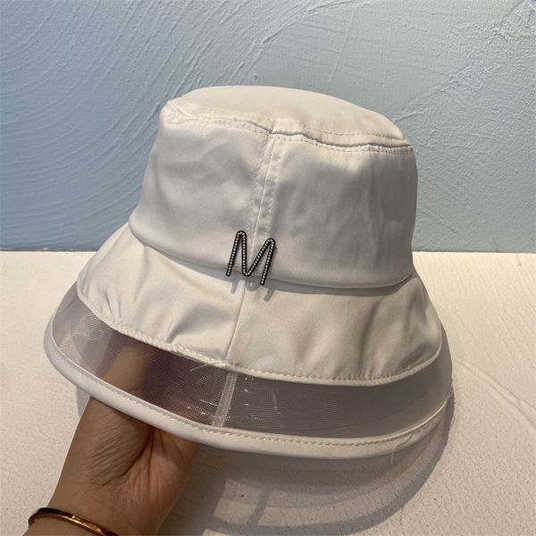 

letter fisherman's hat mesh splicing bright face bucket hat fashion hepburn hood children's foldable sunshade hat female zy, Blue;gray