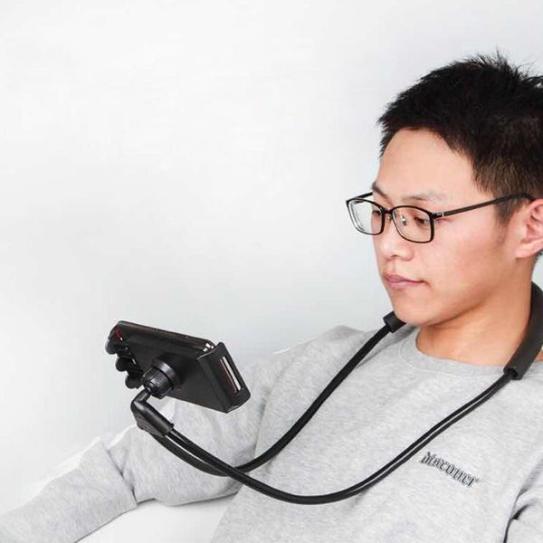 

cell phone mounts & holders flexible neck holder lazy waist support selfie live show table car stand bracket your hand 3.5-6.3inch