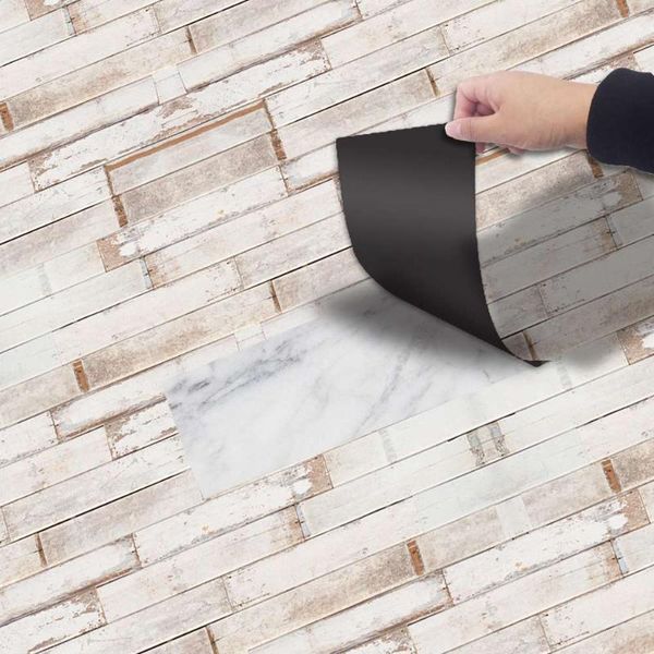 

window stickers 1 pcs tile wall panel sticker wood floor effect brick wallpaper bathroom kitchen self-adhesive waterproof decor