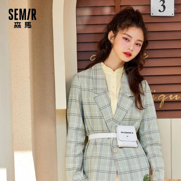 

casual suit women 2021 winter trend contrast color retro plaid professional female commuter women's suits & blazers, White;black