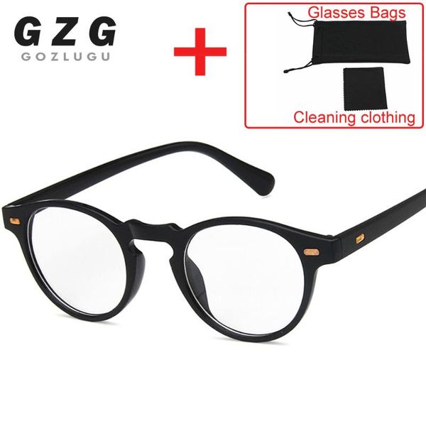 

fashion sunglasses frames vintage round clear glasses women transparent lens frame ladies optical eyeglasses men gift 2021, Black