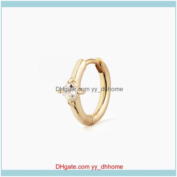 

earrings jewelryboheme 925 siver fashion solitaire square zirconia hie hoop earring & drop delivery 2021 u264l, Golden;silver