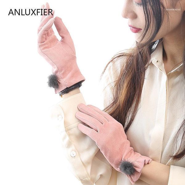 Fünf Finger Handschuhe H9923 Frauen Herbst Dünne Damen Winter Touchscreen Wind Proof Warme Fäustlinge Reiten Im Freien Einfache Mode Mädchen Hand Muff1