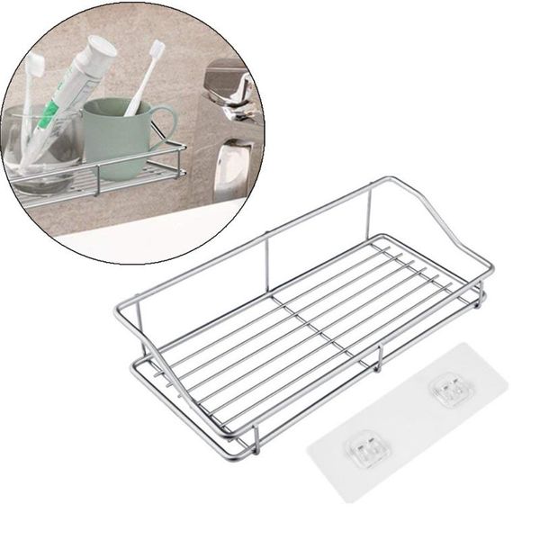 

stainless steel bathroom kitchen accessories storage organization basket rectangular box wall hanging rack &