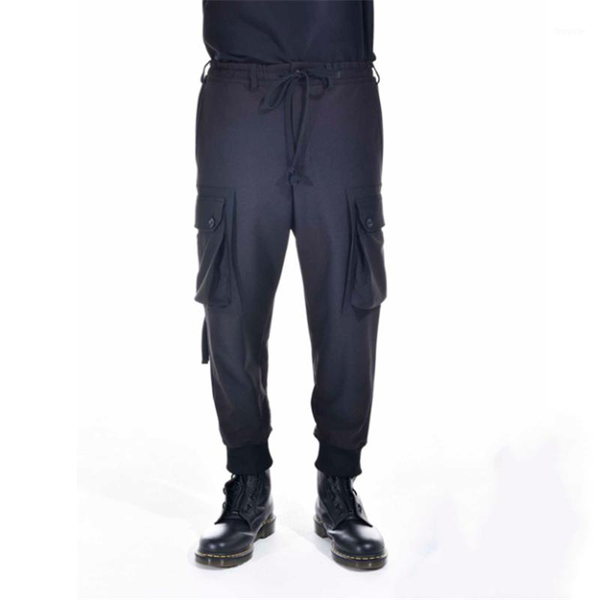 

men's pants trend loose harlan youth leggings large casual hairdresser, Black