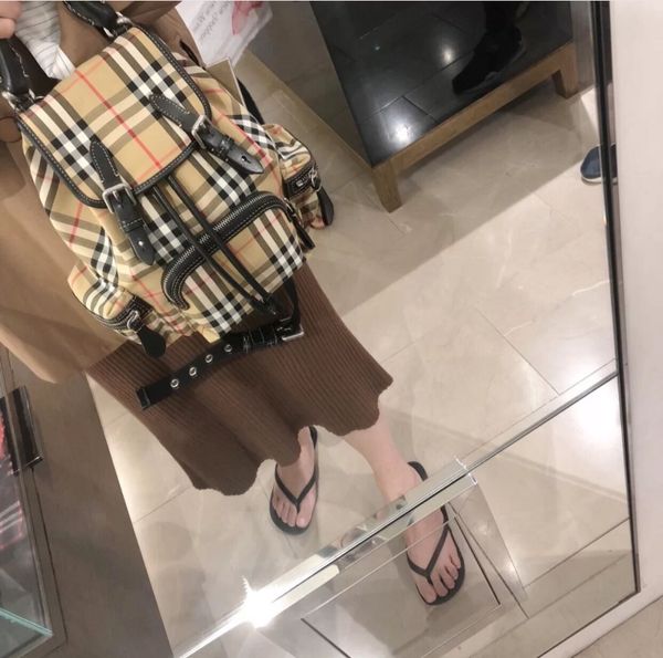 

british plaid backpacks waterproof nylon casual clamshell fashion travel bag for men and women