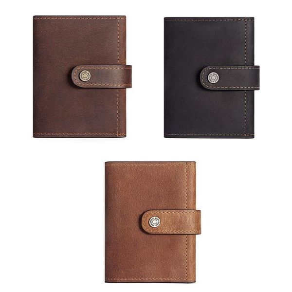 

wallets 63hc bifold mens wallet leather with zippered id card holder vintage large capacity, Red;black