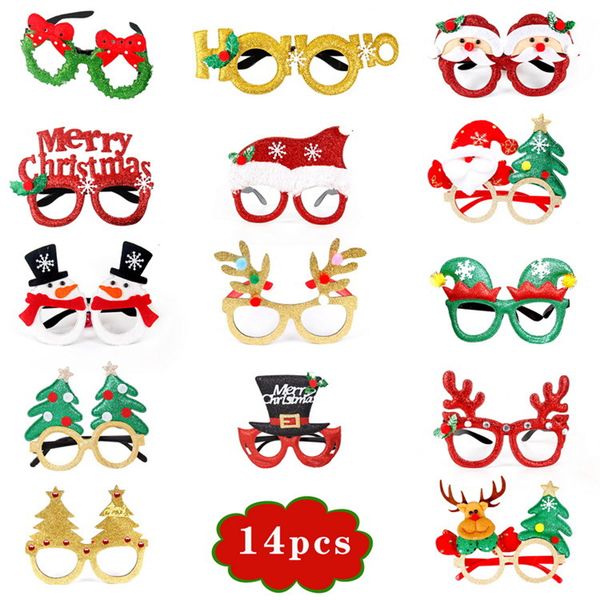 

christmas decoration glasses children christmas gifts holiday supplies party creative glasses frame set
