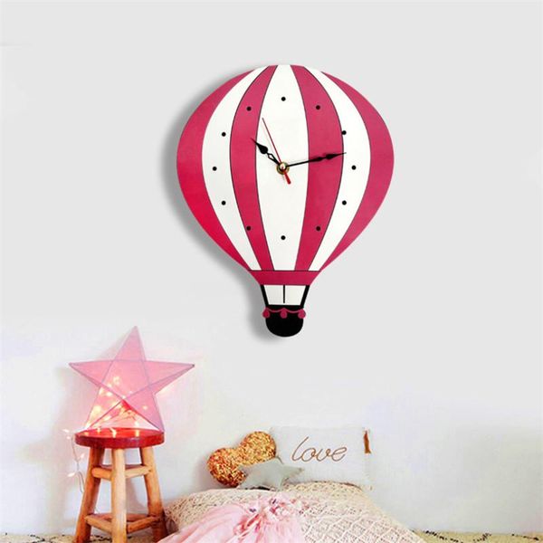 

wall clocks creative acrylic cartoon air balloon clock silent colorful living room watch unique gift for children