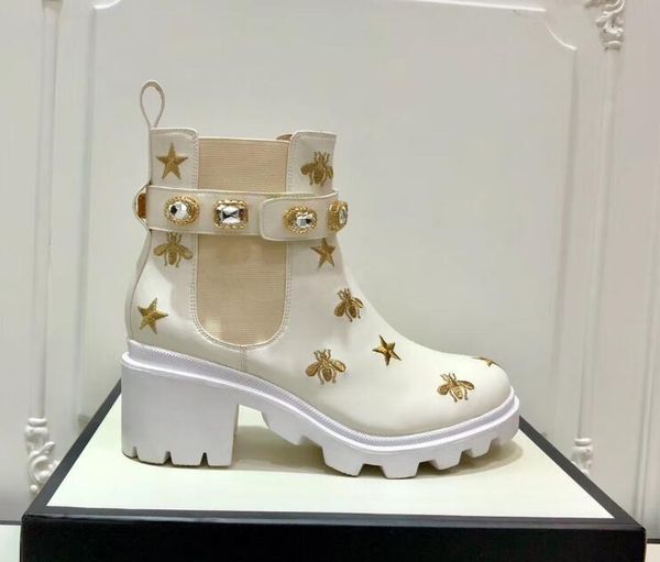 

boots fashion leather star women shoes woman short autumn winter ankle designer fashion brand 35-40 nj05 058o, Black