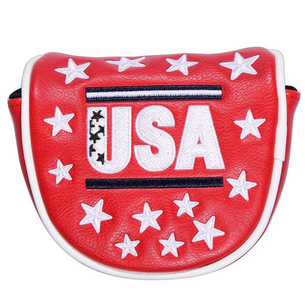 

oem pu leather golf club headcover mid mallet putter covers magnetic closure