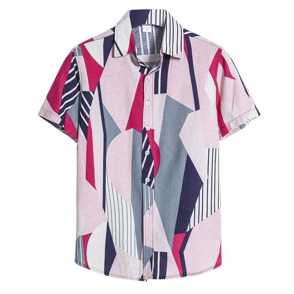 

men's casual shirts men hawaiian fashion style printed short sleeve loose shirt button down beach blouse camiseta hombre 1, White;black