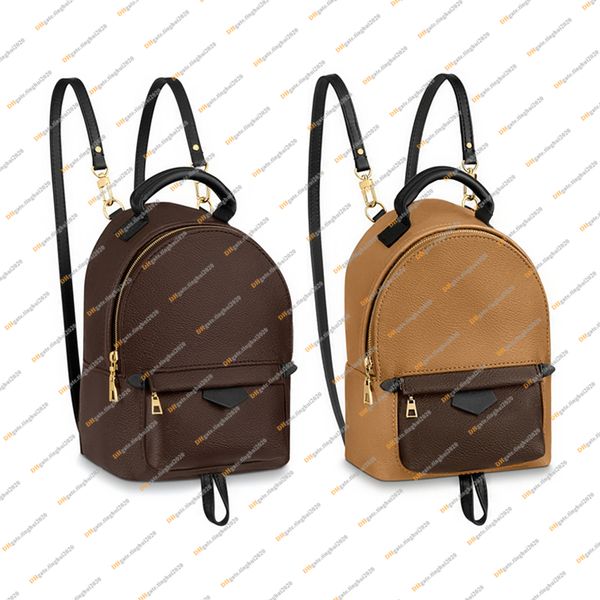 

Ladies Fashion Casual Designe Luxury Cute PALM SPRINGS MINI Backpack Schoolbag High Quality TOP 5A M44873 M44872 Pouch Purse