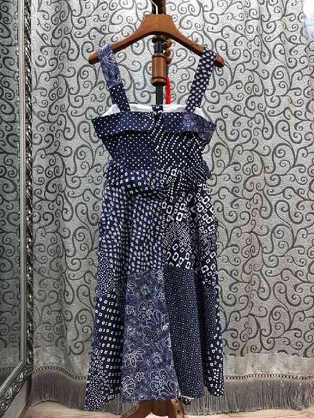 

dress strap summer style ladies vintage prints backless mid-calf length casual party cotton dress tunic, Black;gray