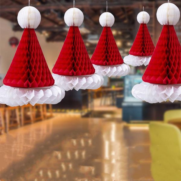 

christmas decorations decoration honeycomb santa hat hanging ornaments party holiday