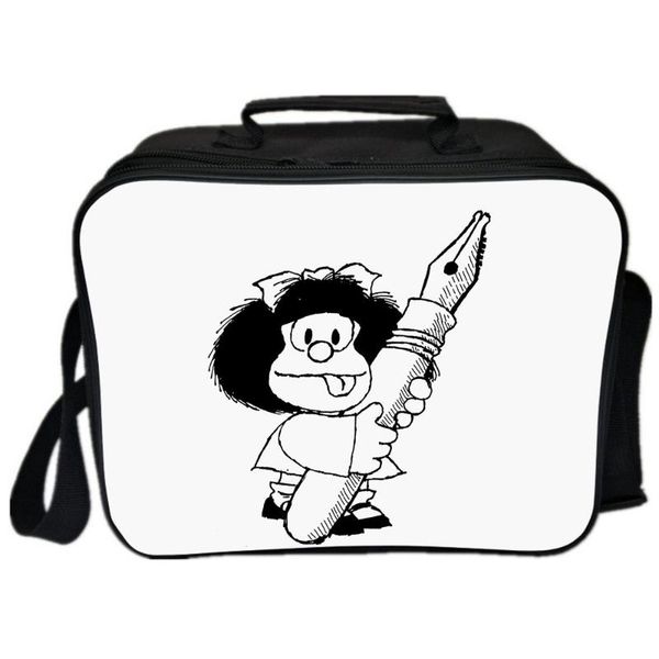 

school bags mafalda lunch bag kid women insulation portable waterproof picnic coole breakfast reusable food 2021