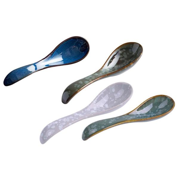 

spoons 4pcs simple durable ceramic home tableware (assorted color)