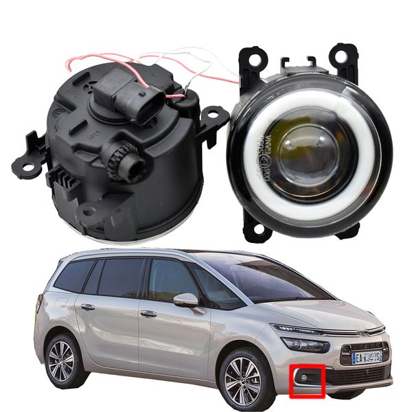 Nebelscheinwerfer mit hochwertigem Paar Tagfahrlichter LED Angel Eye Styling für Citroen C4 Coupe Schrägheck Picasso 2004–2015