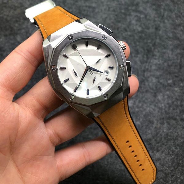 

7-mens watches satch dial work so outdoor sports quartz movement leather strap brand men watch stainless steel case screw, Slivery;brown