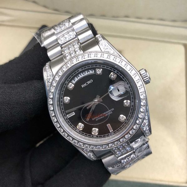 

luxury watch with shiny diamond ladies fashion, stainless steel strap, automatic mechanical movement, master design, sapphire glass, 36 mm,, Slivery;brown