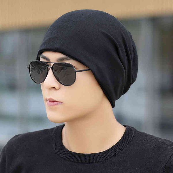 

brand caps hat man winter warm new trendy head cover nightcap pile air conditioner sleep spring and autumn headscarf baotou, Blue;gray